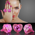 Blank Huge Pink Gem Assorted Style Lighted Rings